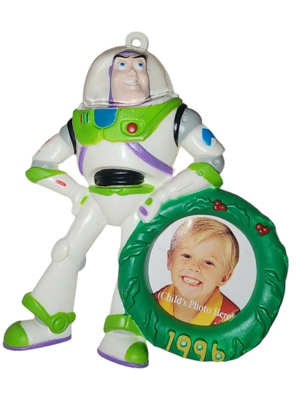 Vintage Disney Pixar Toy Story 1996 Buzz Lightyear Christmas Picture Ornament 4"